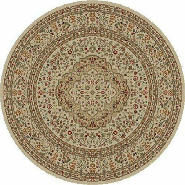 Concord Global Trading 5 ft. 3 in. Ankara Kerman - Round, Ivory 61420